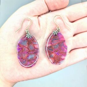 Pink and Purple Glitter Earrings